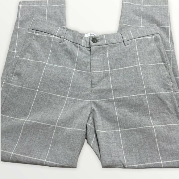 Bershka Womens Skinny Cropped Fit Gray Plaid Pants - Picture 6 of 12